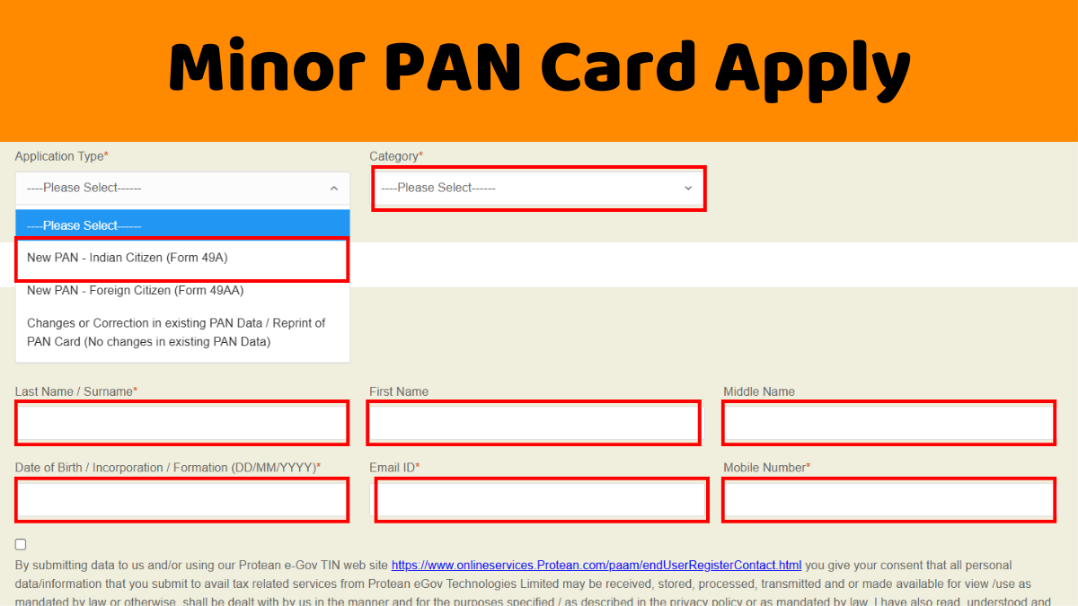 Minor PAN Card Apply